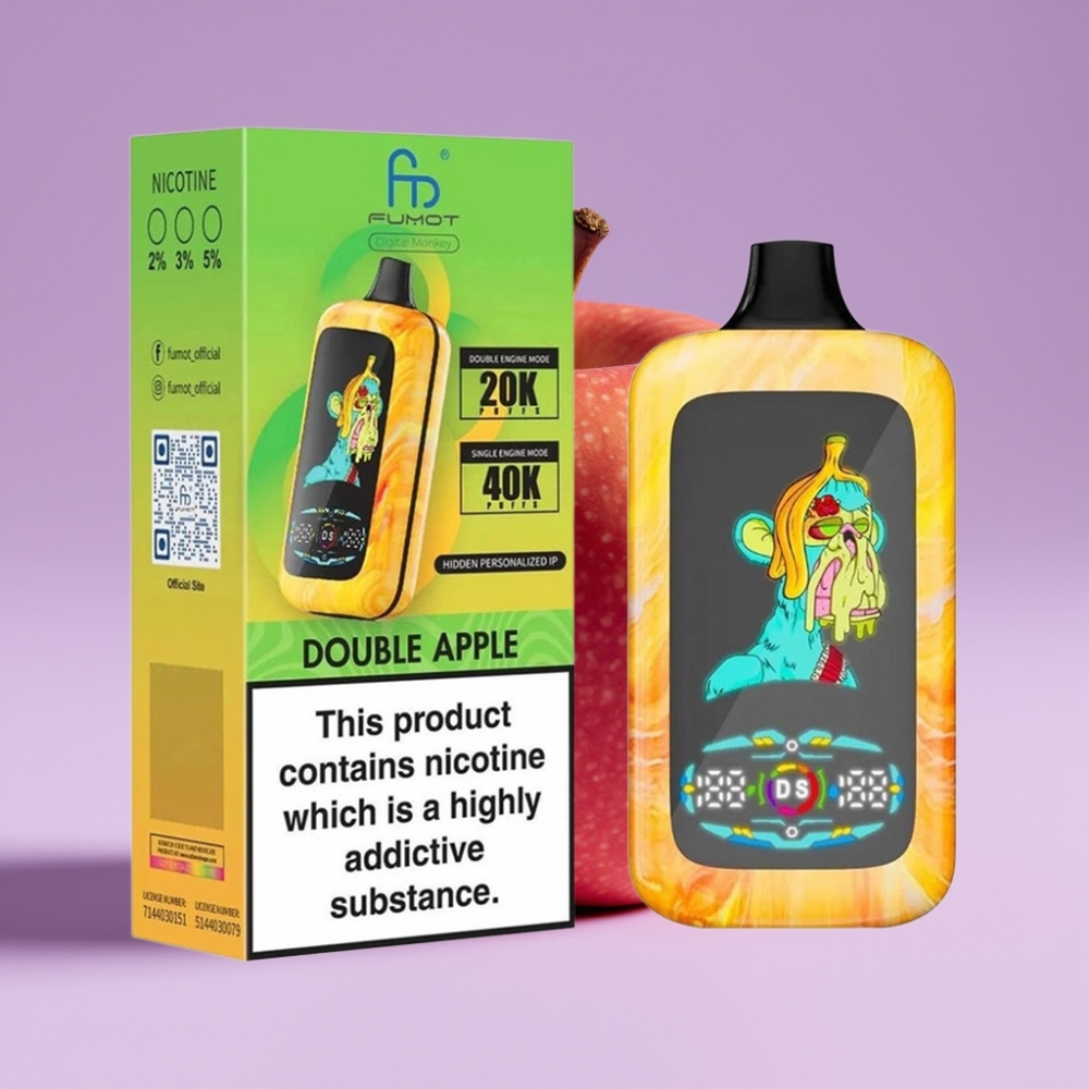 Fumot Digital Monkey 40000 Disposable Vape Dvojité Jablko s Dual Mesh Coil