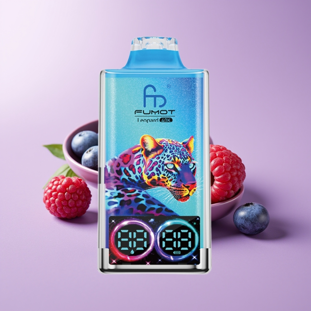 Fumot Leopard 40K Puffs Disposable Vape Borůvka Malina Dual Mesh 5% Nicotine