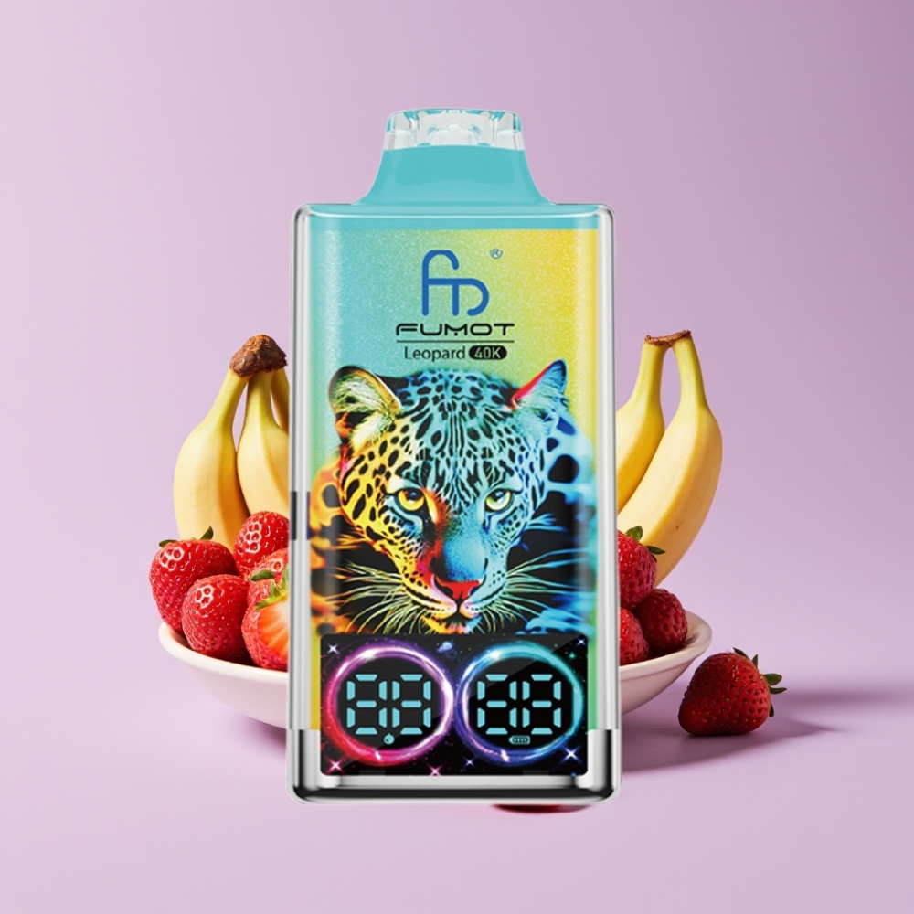 Fumot Leopard 40K Puffs Disposable Vape Jahoda Banán s 5% Nikotinu a Type-C Nabíjením