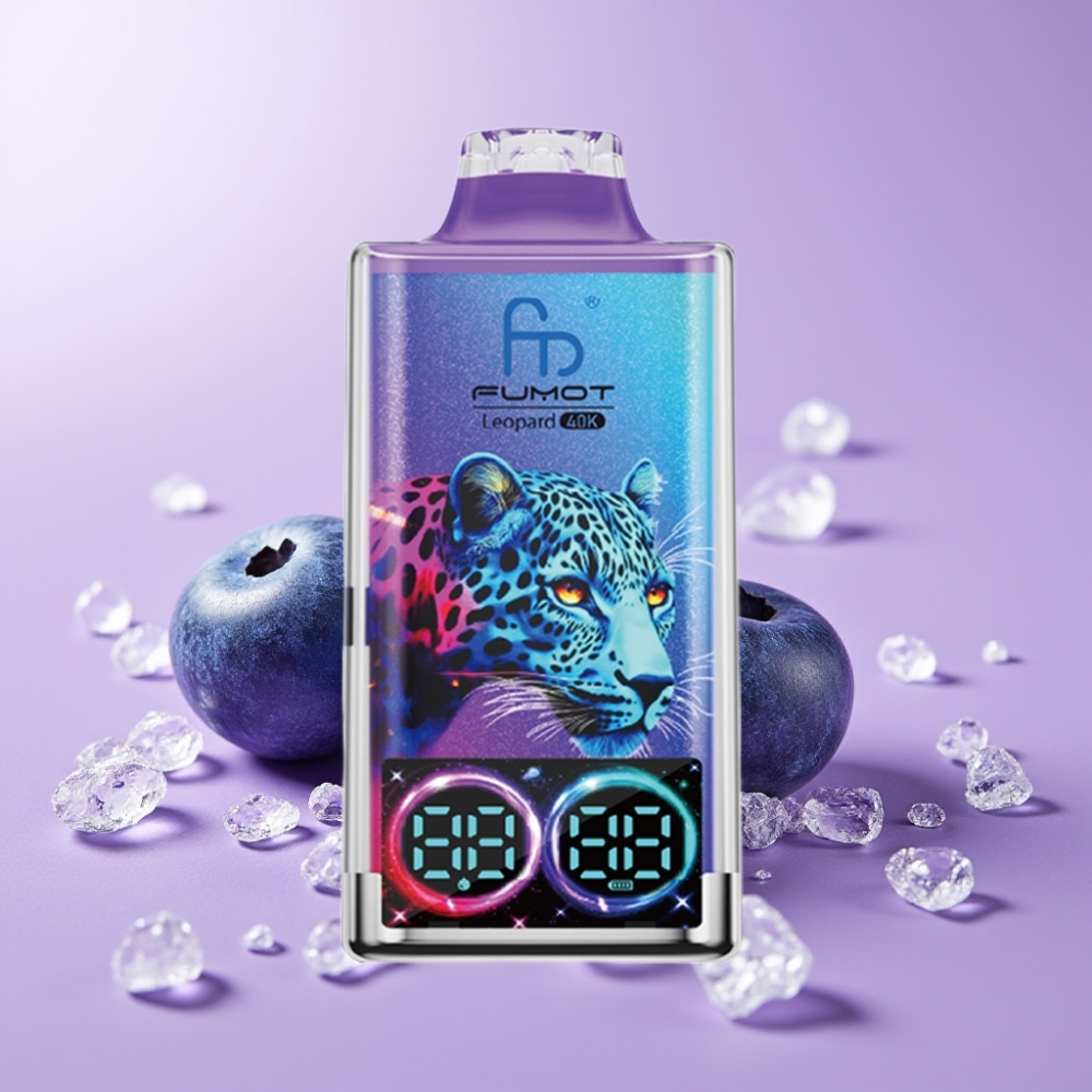 Fumot Leopard 40K Puffs Jednorázová Vape Borůvka na Ledu s 5% Nikotinu a Dual Mesh