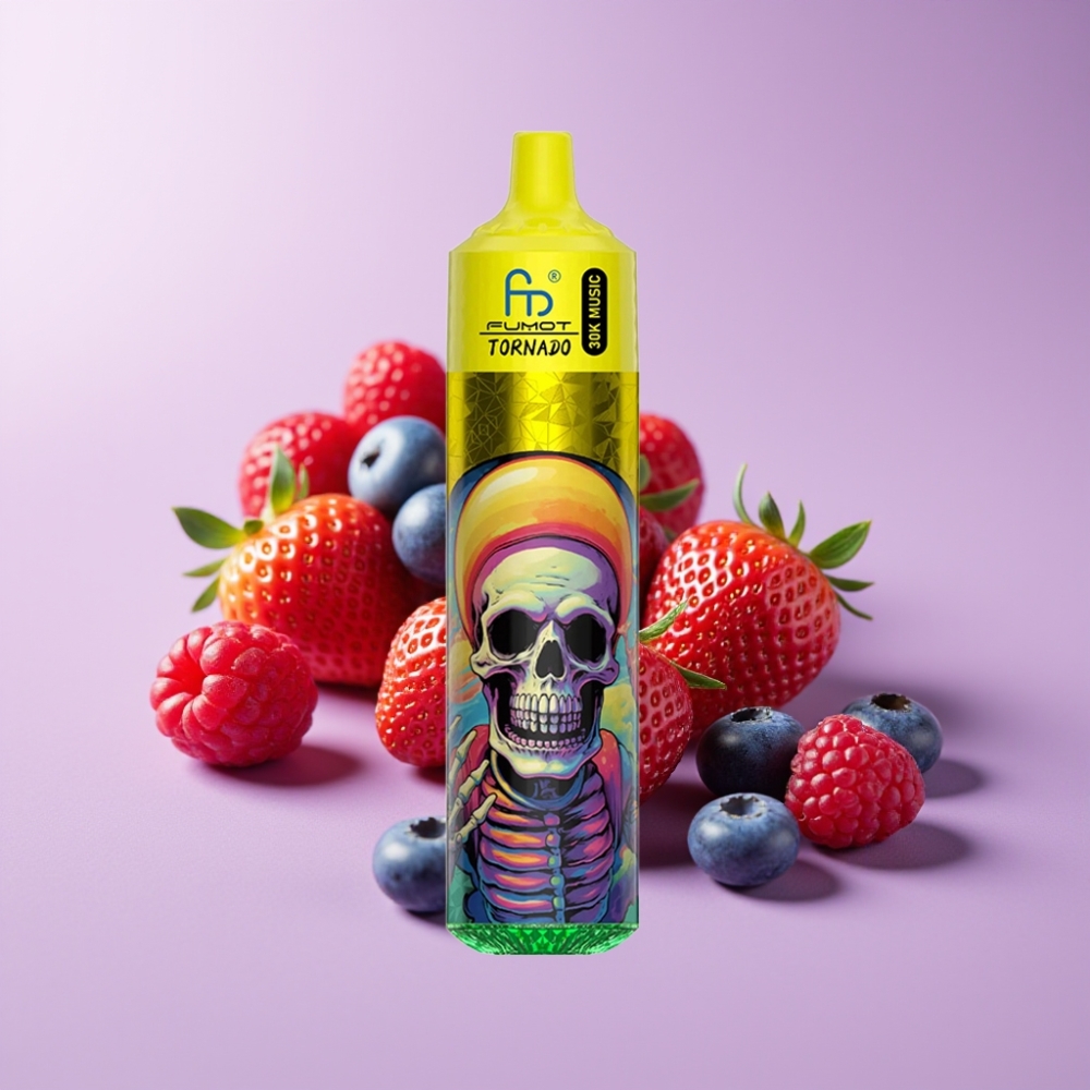 Fumot RandM Tornado 30000 Jahodová Borůvková Malinová s 30mL náplní a LED displejem