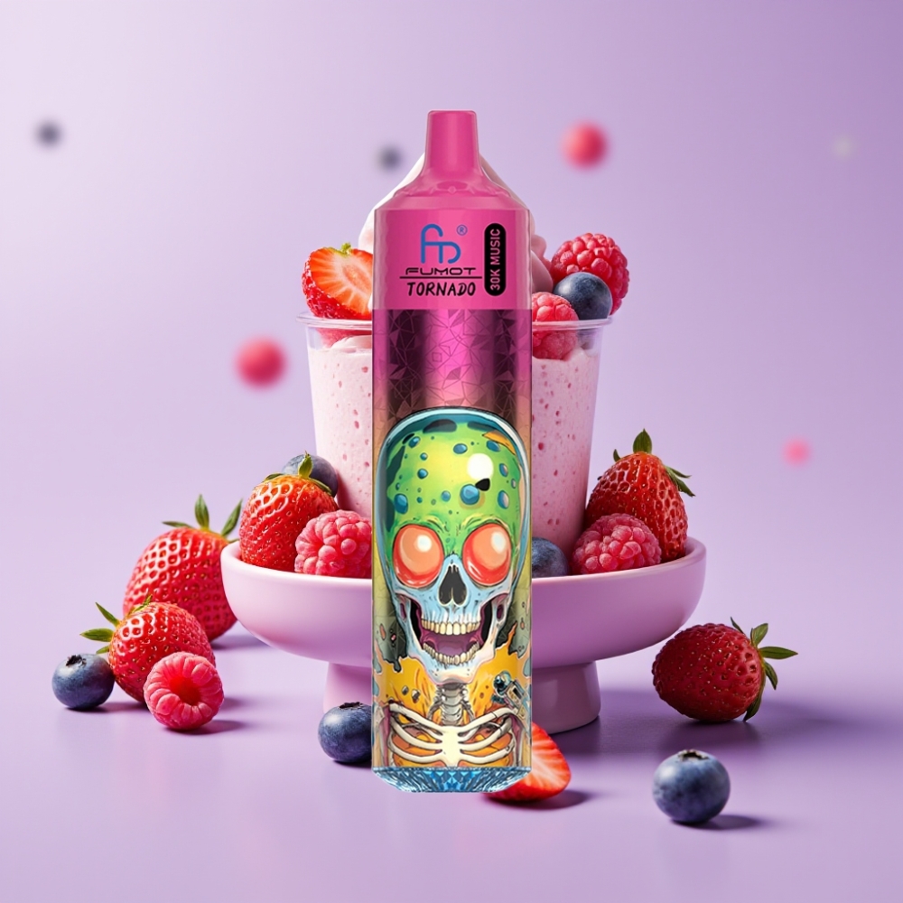 Fumot RandM Tornado 30000 Puffs Disposable Vape Borůvka Jahoda Malina Zmrzlina 30mL 5%