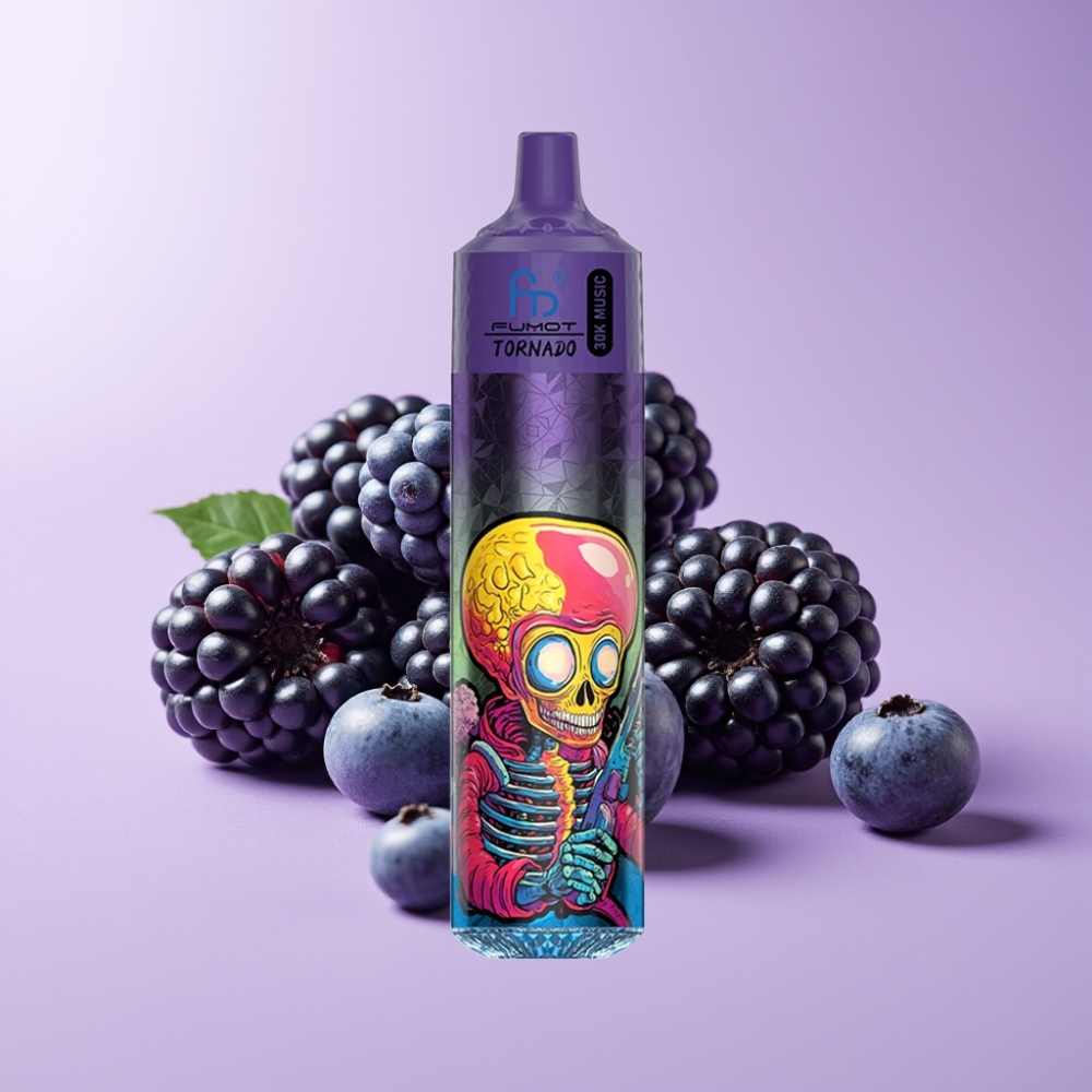 Fumot RandM Tornado 30000 Puffs Disposable Vape Borůvka Ostružina s 30mL kapalinou a 600mAh baterií