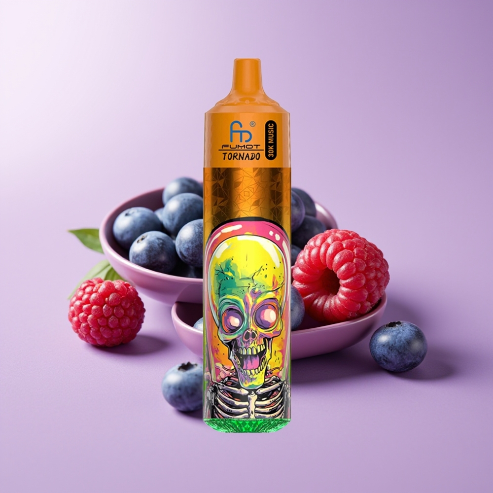 Fumot RandM Tornado 30000 Puffs Jednorázová Vape Borůvka Malina s LED displejem