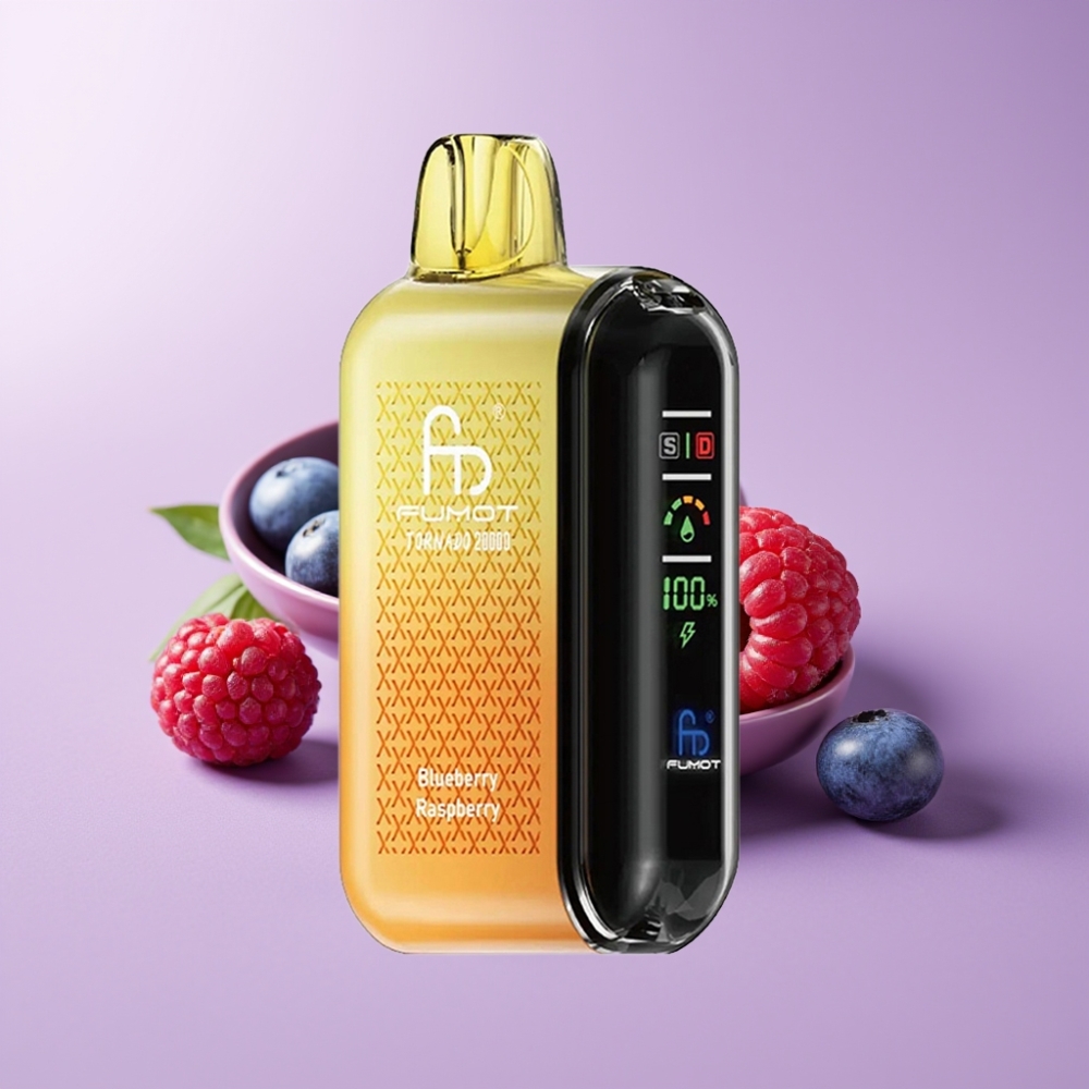 Fumot Tornado 20000 Puffs Disposable Vape Borůvka Malina s Dual Mesh Coil