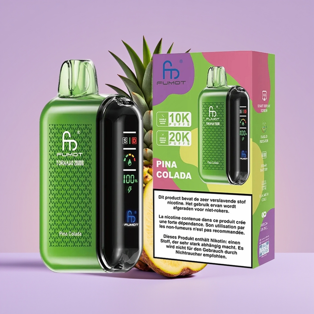 Fumot Tornado 20000 Puffs Jednorázová E-cigareta Ananas s Kokosem 20ml Dual Mesh