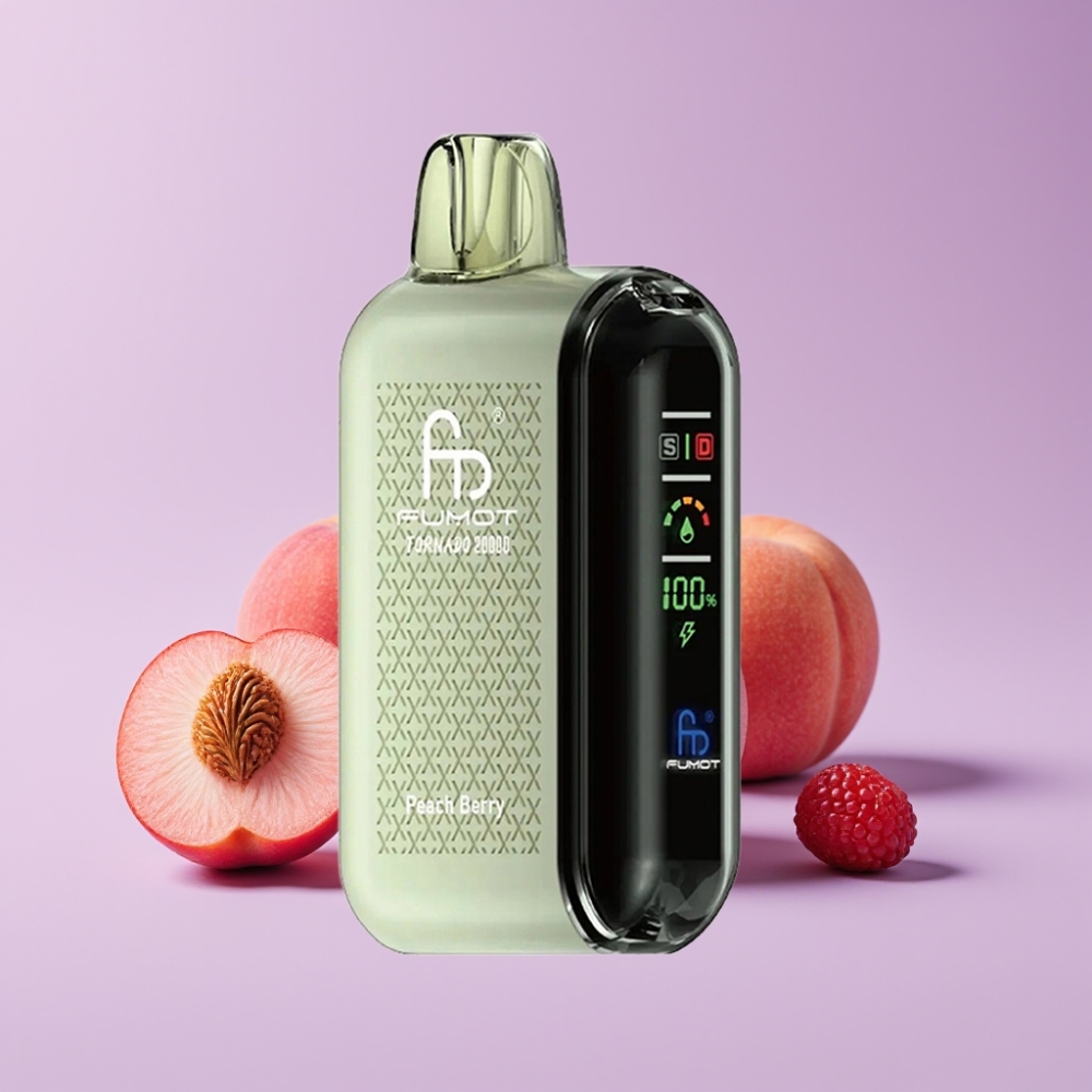 Fumot Tornado 20000 Puffs Jednorázová Vape Broskvovo-Borůvková s Duální Mesh Cívkou