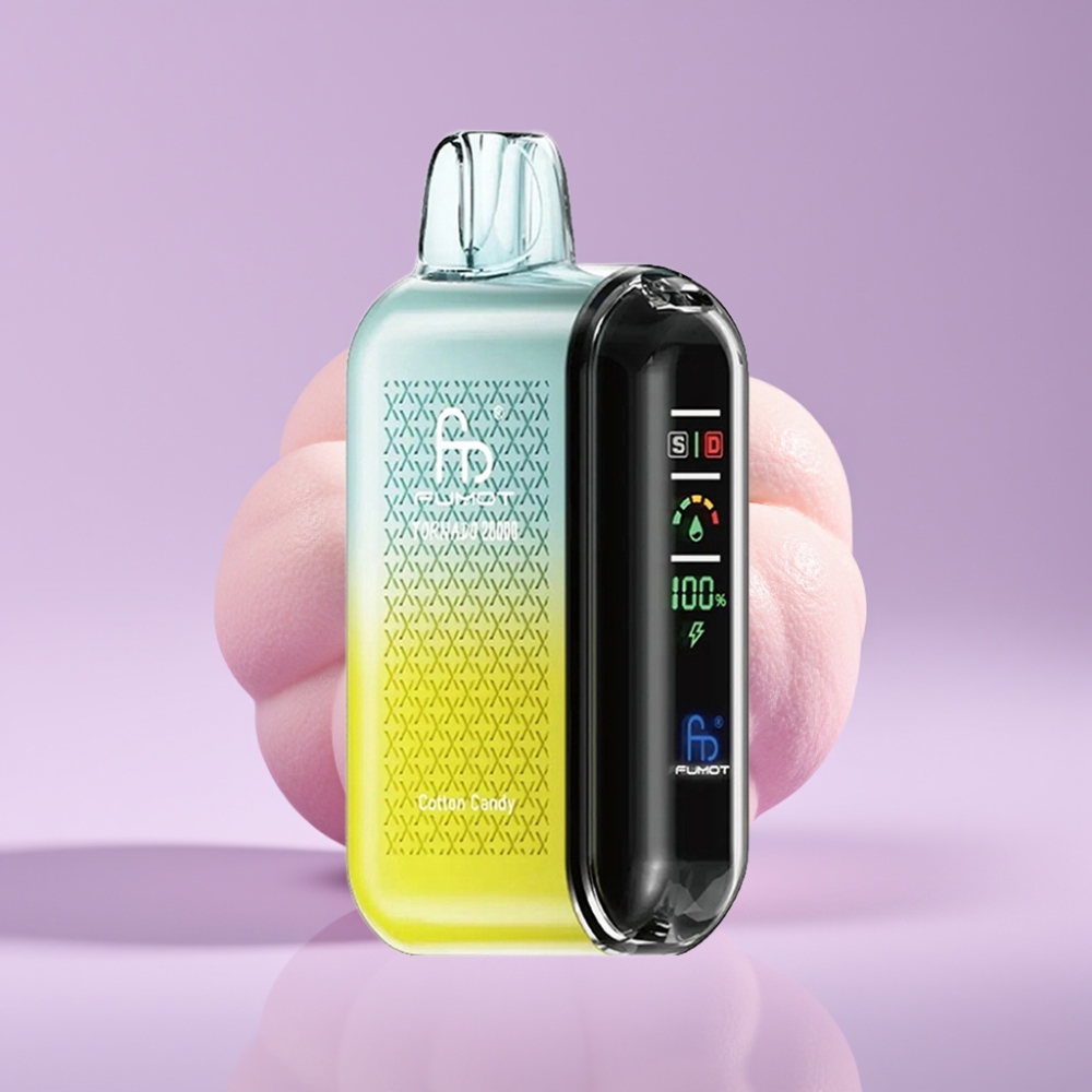 Fumot Tornado 20000 Puffs Jednorázová Vape Cukrová Vata s Duálním Mesh Coilem