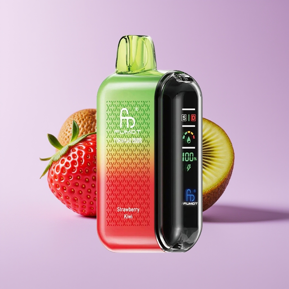 Fumot Tornado 20000 Puffs Jednorázová Vape Jahoda Kiwi s Duální Mesh Cívkou