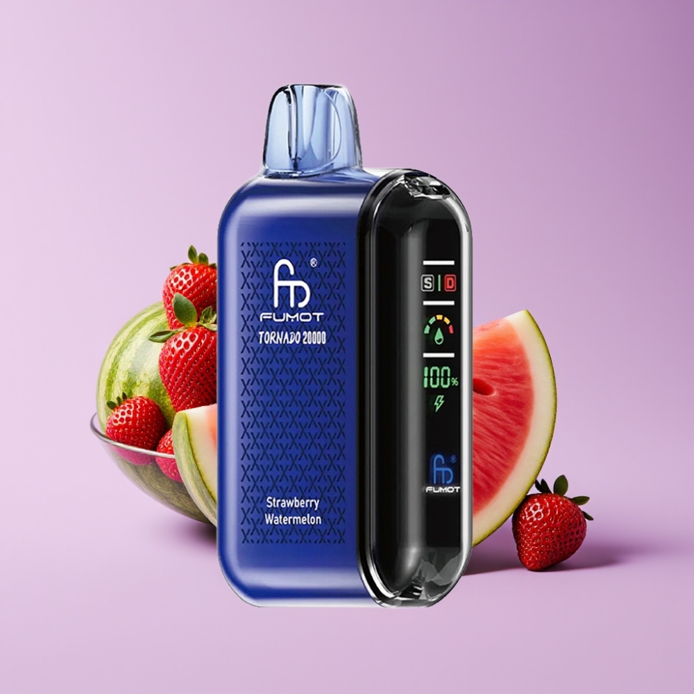 Fumot Tornado 20000 Puffs Jednorázová Vape Jahoda Vodní Meloun s Duální Mesh Cívkou
