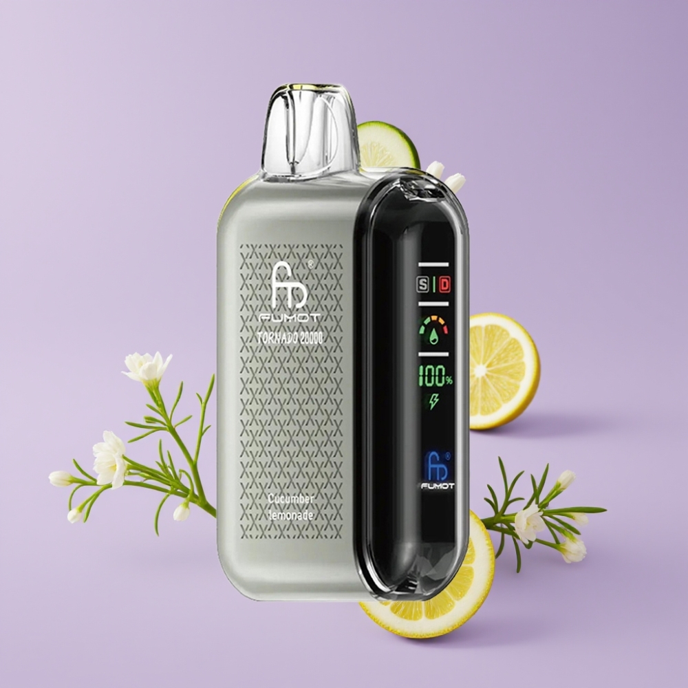 Fumot Tornado 20000 Puffs Jednorázová Vape Okurka Limonáda s Dual Mesh Coil