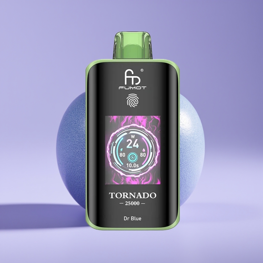 Fumot Tornado 25000 Puffs Disposable Vape Doktor Modrý s HD obrazovkou a 700mAh baterií