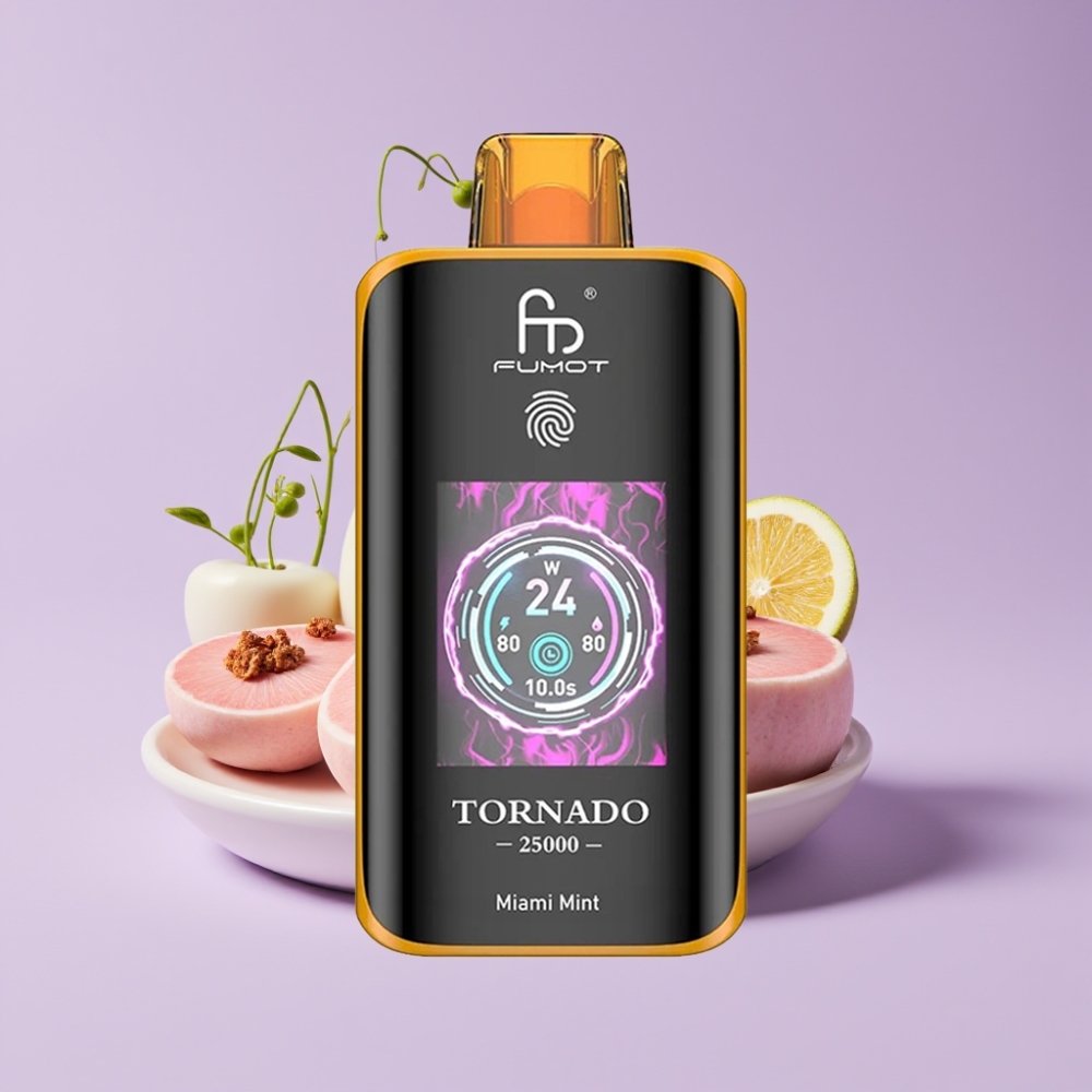 Fumot Tornado 25000 Puffs Disposable Vape Mátová Miami a 700mAh baterie