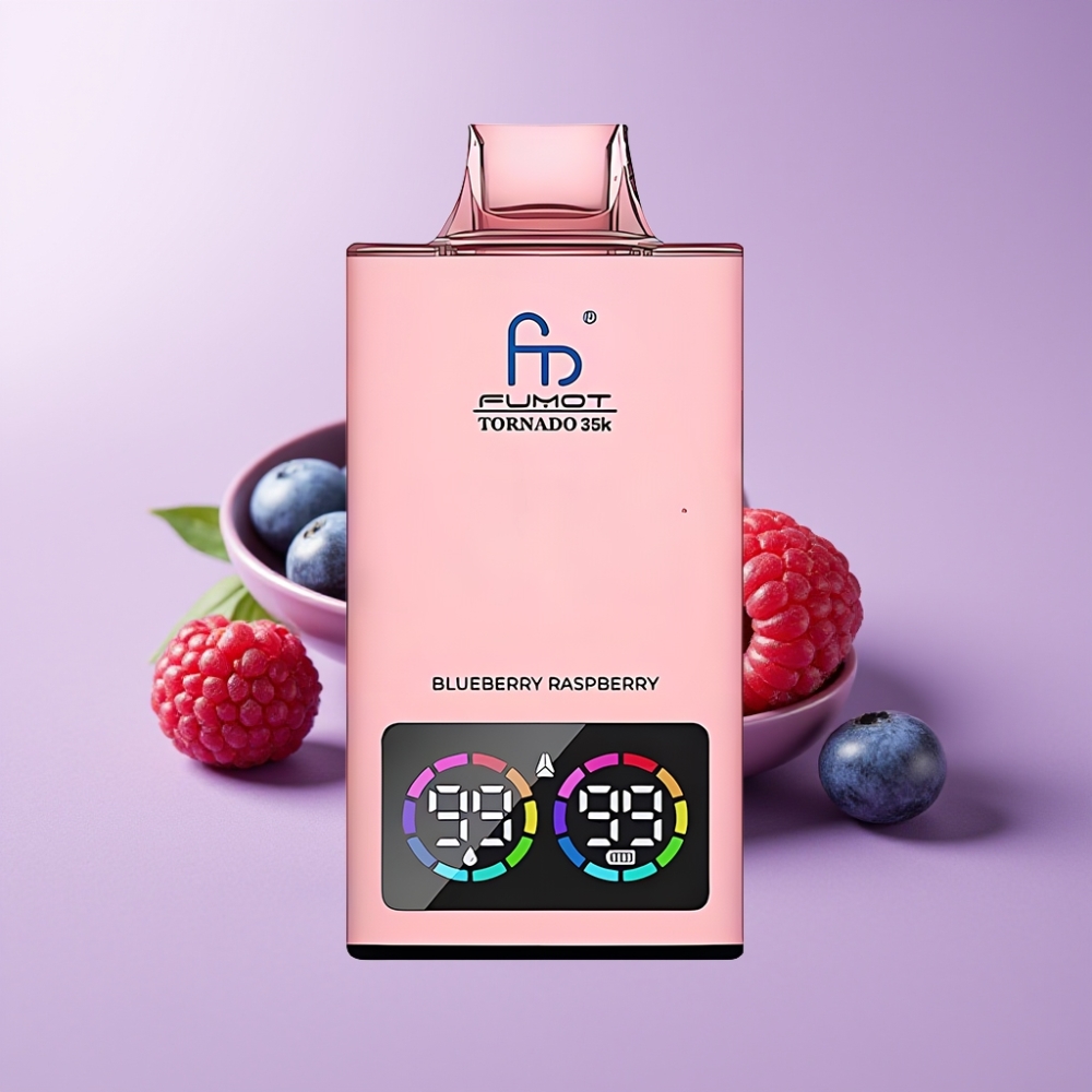Fumot Tornado 35000 Jednorázová Vape Borůvka Malina s RGB světly a 15ml náplní