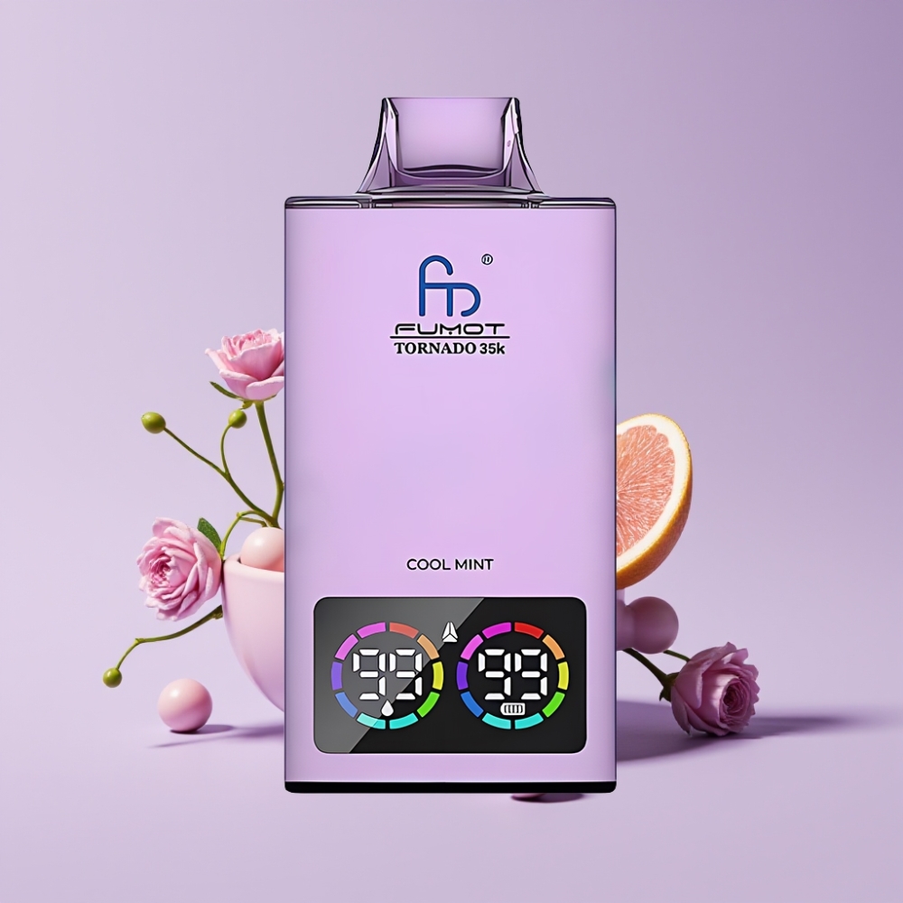 Fumot Tornado 35000 Jednorázová Vape Mátová Svěžest s Dual Mesh Coil a RGB světly