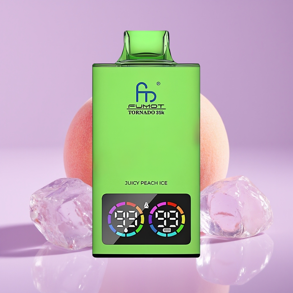 Fumot Tornado 35K Disposable Vape Šťavnatá Broskvová Ledová s Dual Mesh Coil