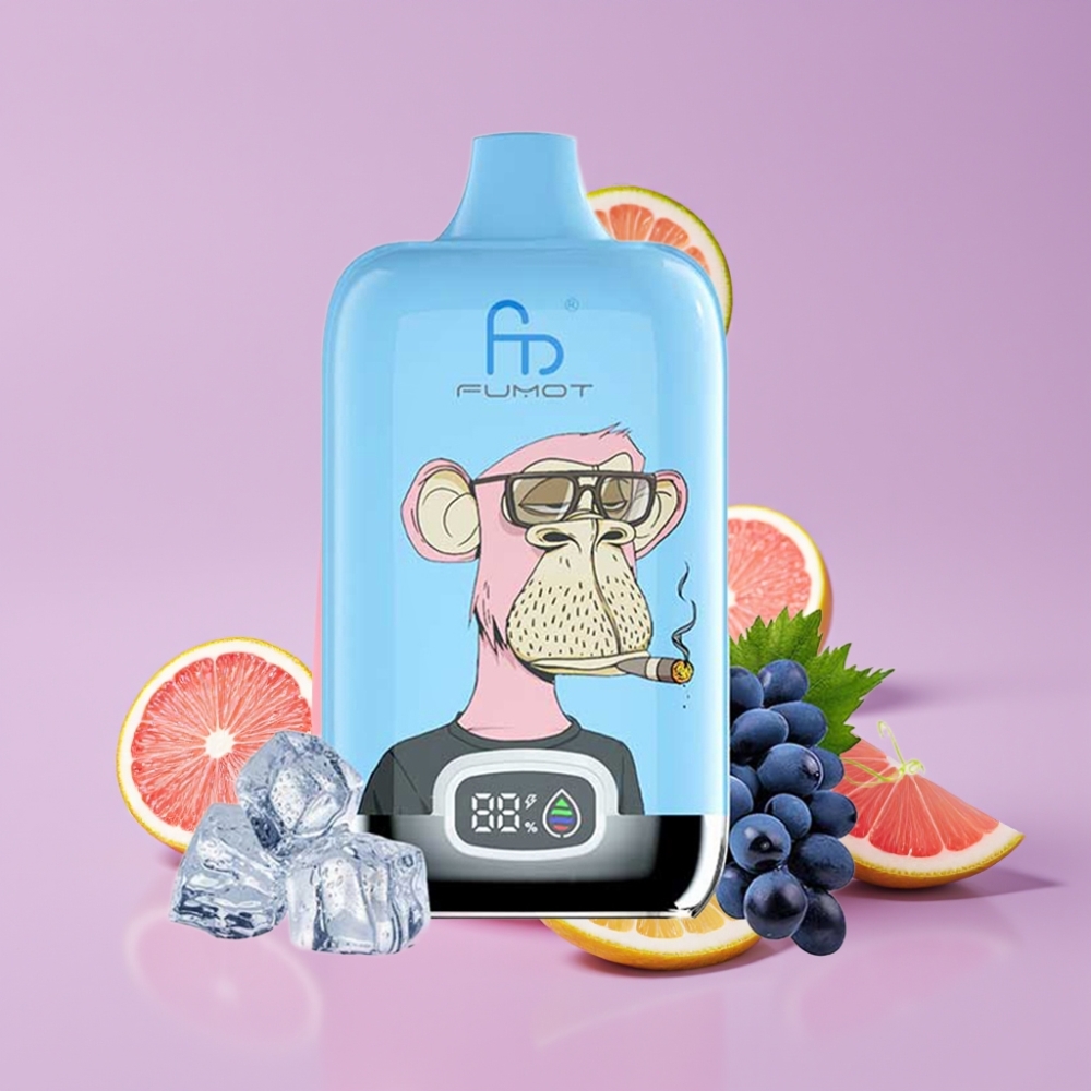 Fumot Tornado Digital Box 12000 Puffs Disposable Vape Růžová Limonáda s 20ml E-Liquid