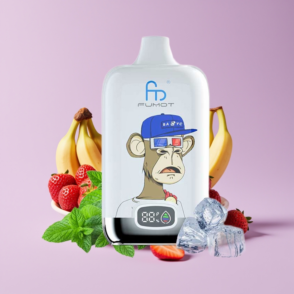 Fumot Tornado Digital Box 12000 Puffs Jednorázová Vape Jahoda Banán 20ml