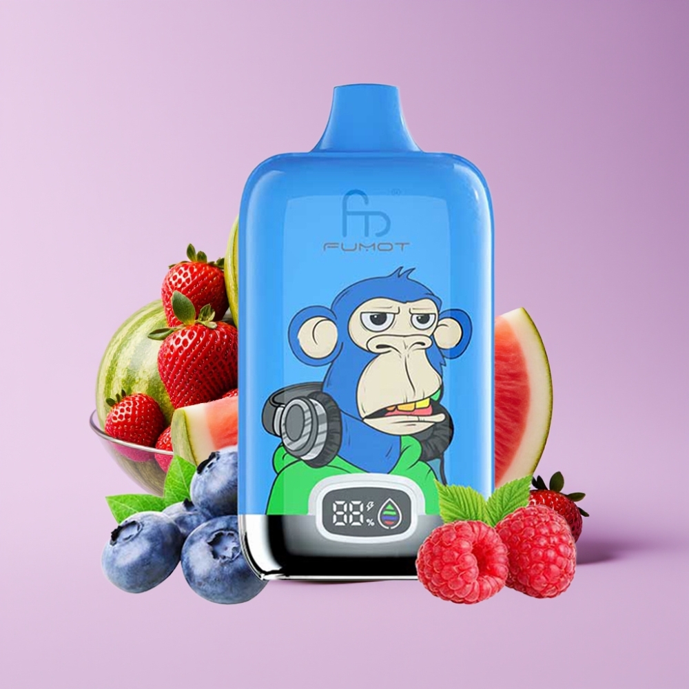 Fumot Tornado Digital Box 12000 Puffs Jednorázová Vape Jahoda Vodní Meloun 20ml