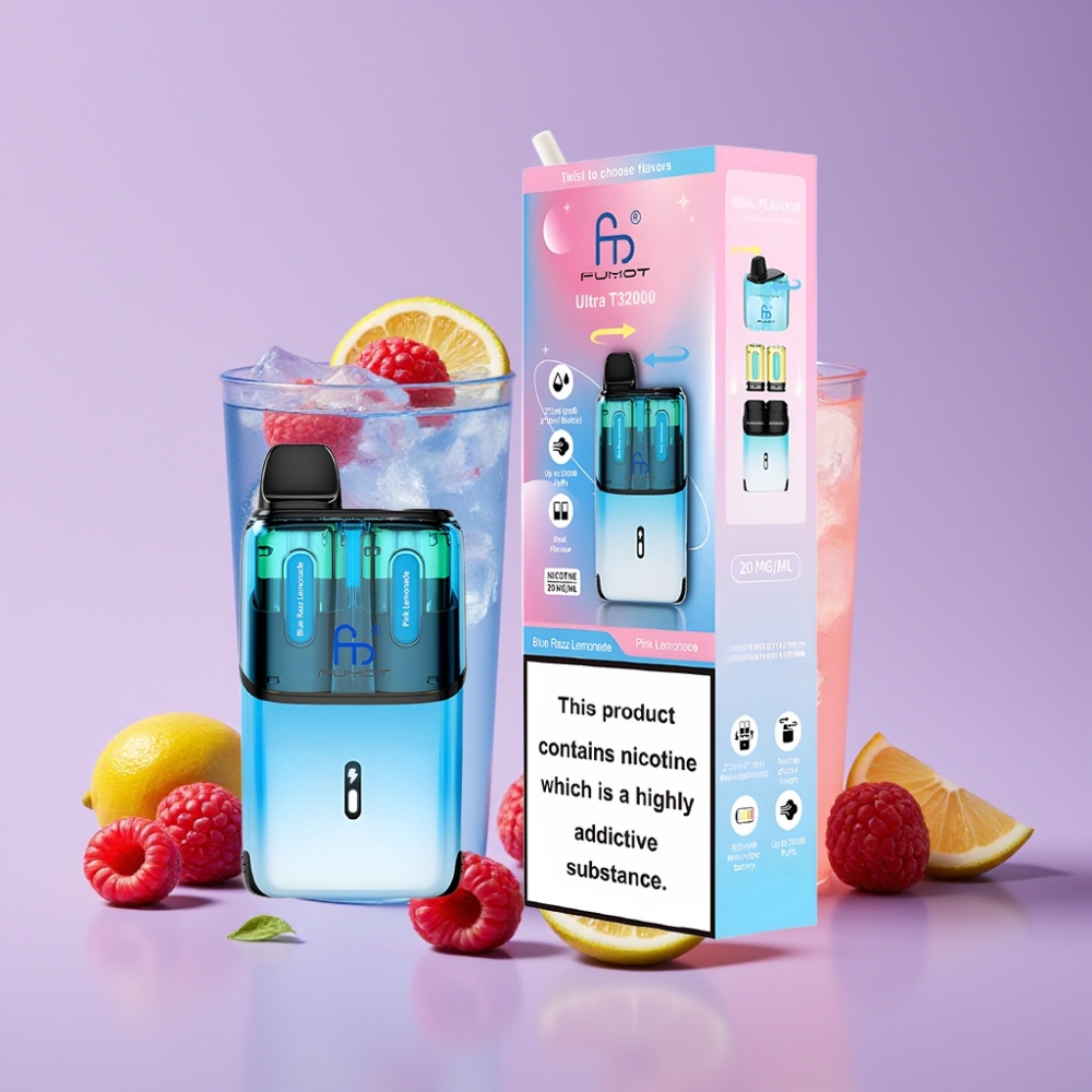 Fumot Ultra T32000 Disposable Vape Modrá Malina Limonáda - Růžová Limonáda s 800mAh baterií