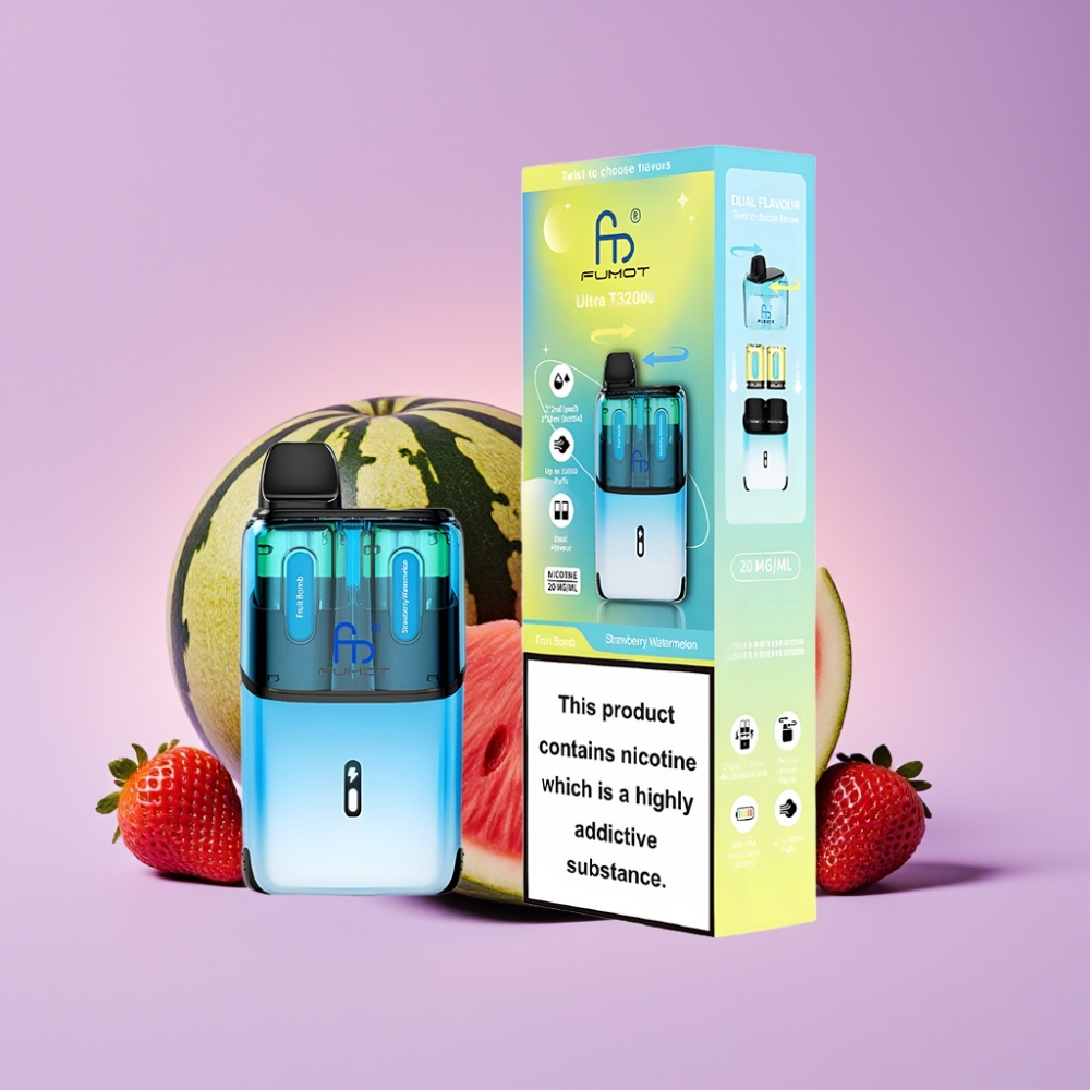 Fumot Ultra T32000 Disposable Vape Ovocná Bomba - Jahoda Vodní Meloun s 800mAh baterií