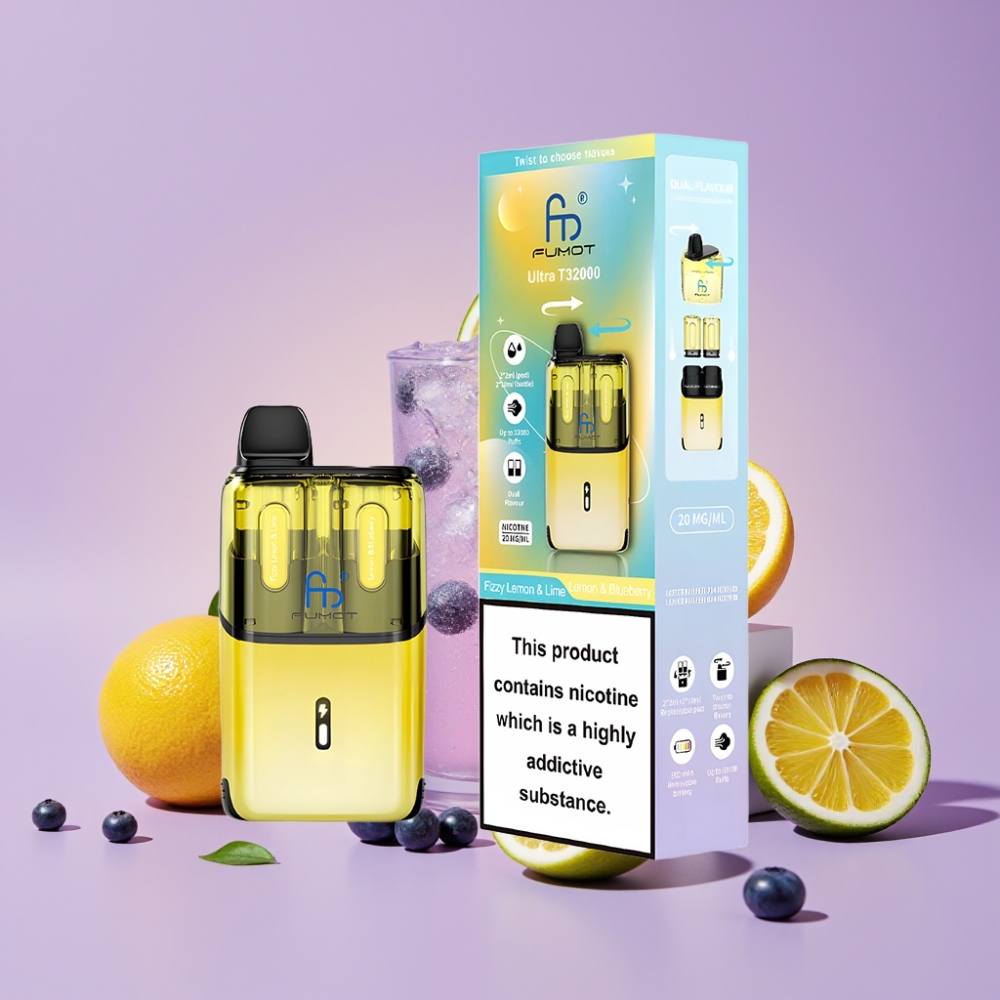 Fumot Ultra T32000 Disposable Vape Šumivý Citron & Limetka - Citron & Borůvka s 800mAh baterií