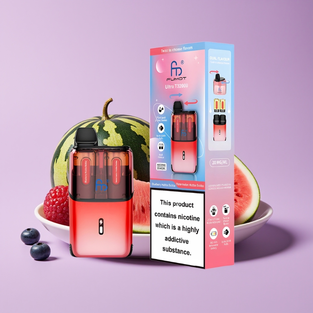 Fumot Ultra T32000 Jednorázová Vape Borůvka Hubba Bubba - Meloun Hubba Bubba 800mAh