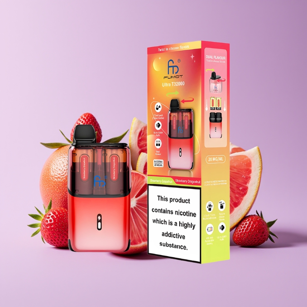 Fumot Ultra T32000 Jednorázová Vape Jahoda Grapefruit - Jahoda Dračí Ovoce s 800mAh baterií a Type-C nabíjením