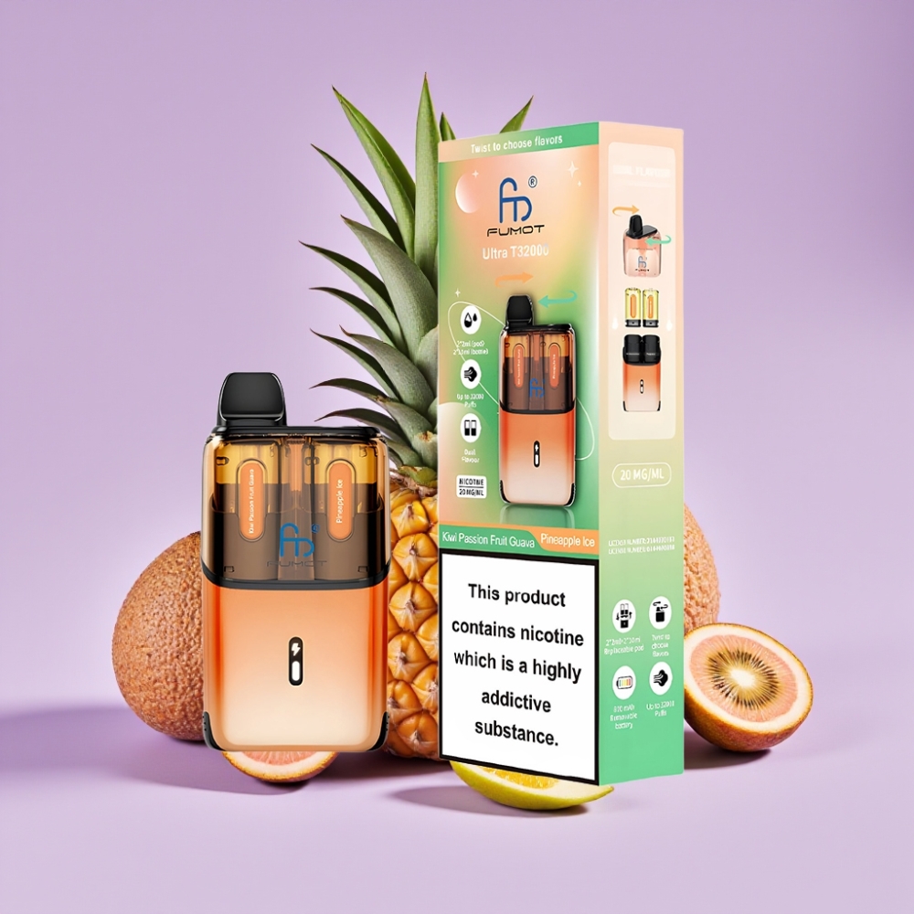 Fumot Ultra T32000 Jednorázové Vape Kiwi Mučenka Guava - Ananasový Led s 800mAh baterií