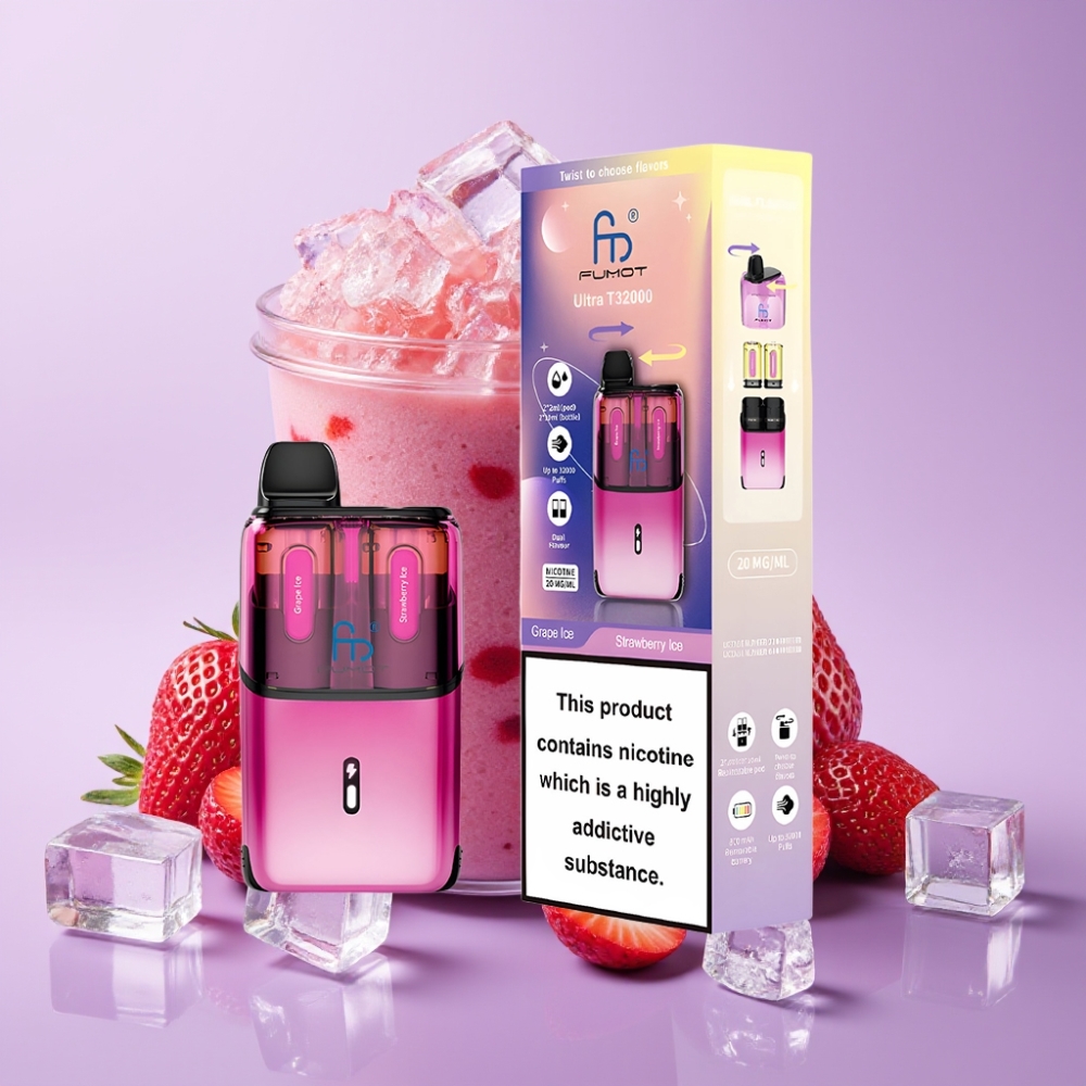 Fumot Ultra T32000 Jednorázová Vape Ledová Hroznová - Ledová Jahoda s 800mAh baterií