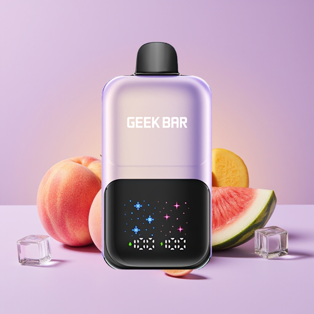 GEEK BAR 2GO 20ml 50000 Puffs Dvě Řady Disposable Vape Pen Broskev Mango Meloun Led s Interaktivním Velkým Displejem