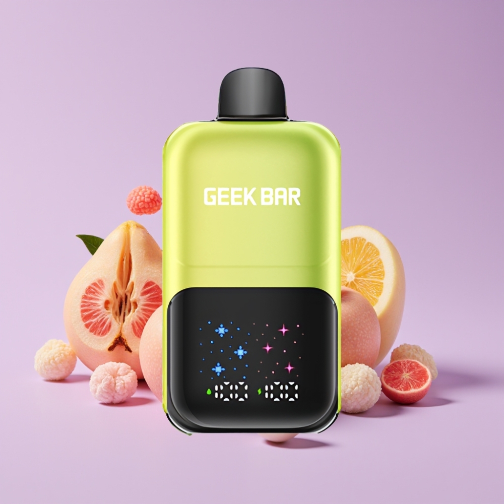 GEEK BAR 2GO 20ml 50000 Puffs Dvě Řady Disposable Vape Pen Kyselé Jablko Led s Interaktivním Velkým Displejem