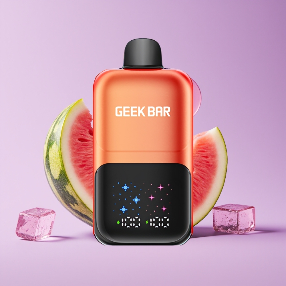 GEEK BAR 2GO 20ml 50000 Puffs Dvě Řady Disposable Vape Pen Vodní Meloun Bubble Gum Led s Interaktivním Velkým Displejem
