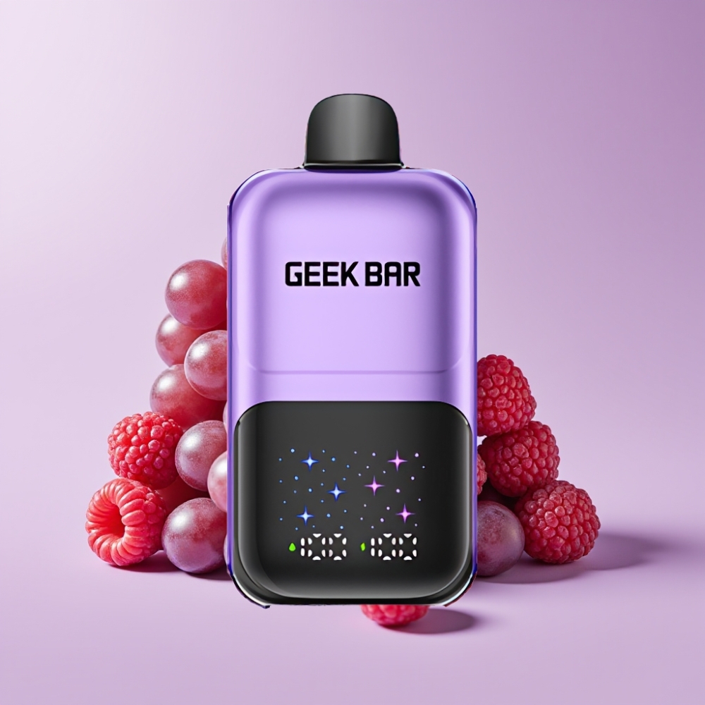 GEEK BAR 2GO 20ml 50000 Tahů Dvě Řady Disposable Vape Pen Hroznový & Malinový