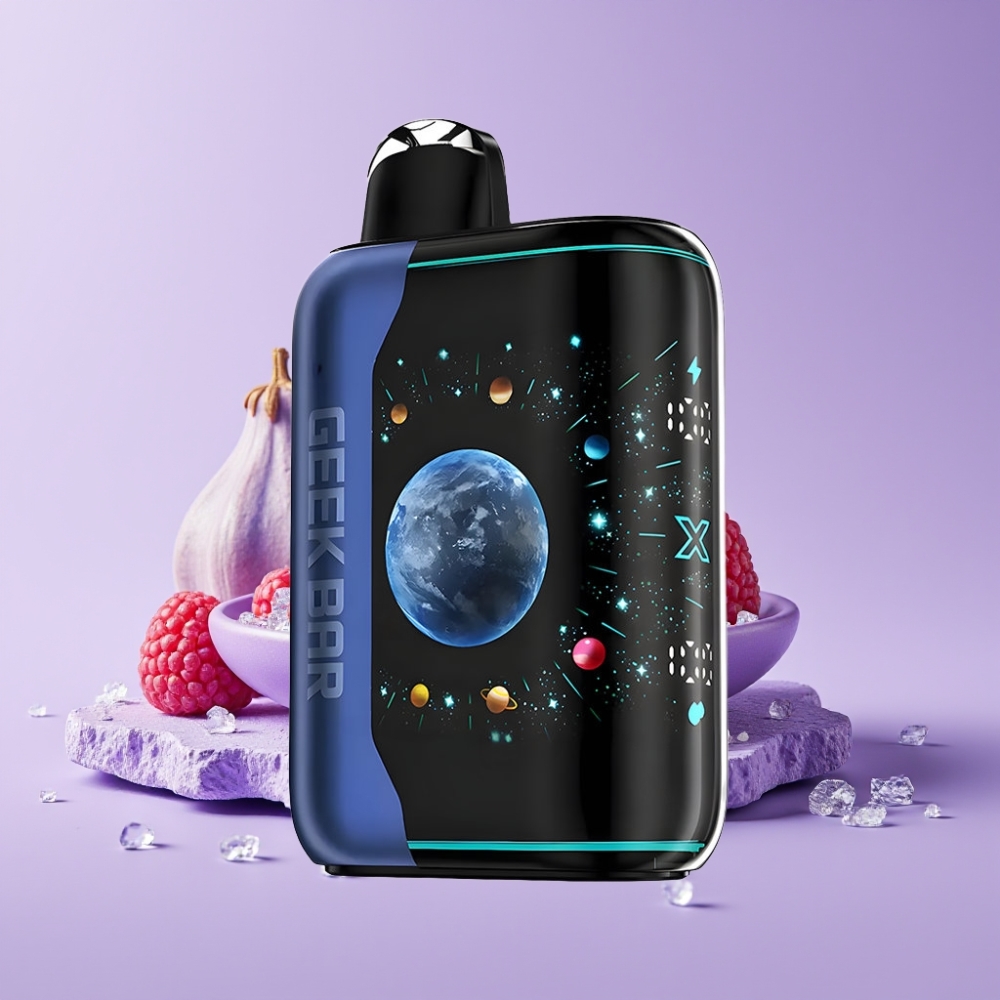 GEEK BAR Platinum Edition 25000 Disposable Vape Modrá Malina Led s 20mL e-liquidem a 2% nikotinu