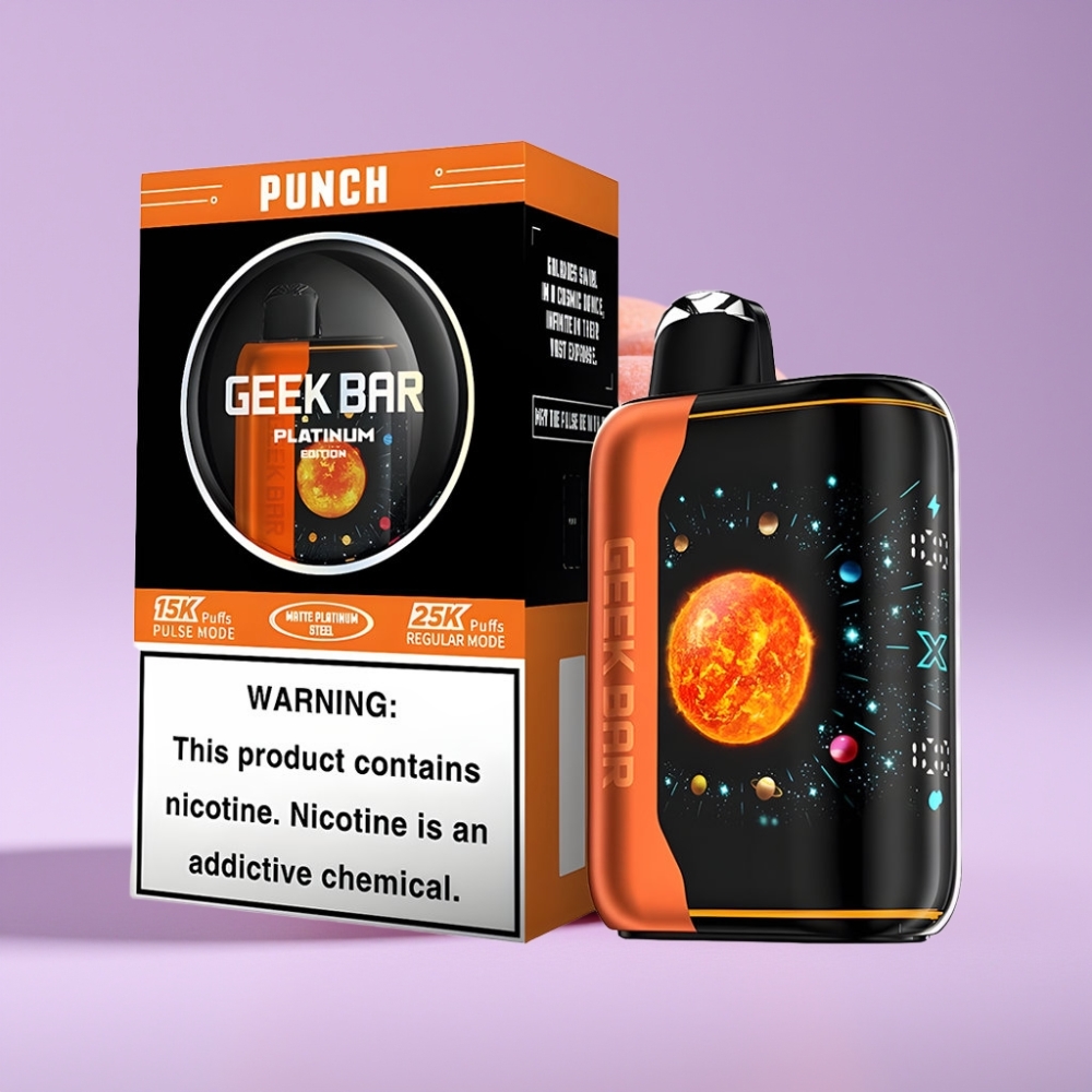 GEEK BAR Platinum Edition 25000 Disposable Vape Punč s 20mL e-liquidem a rychlým nabíjením