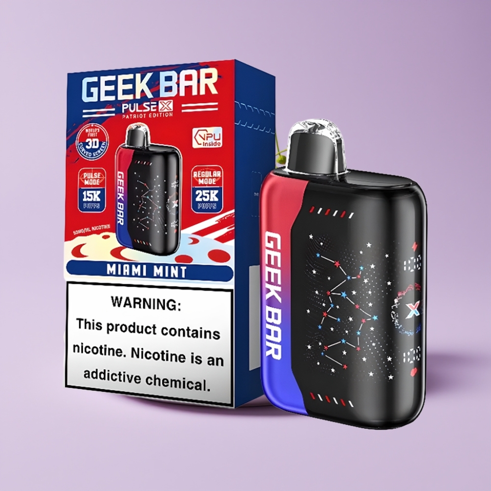 GEEK BAR Pulse X 25000 Puffs Disposable Vape Patriot Editon s 18mL náplní a USB Type-C