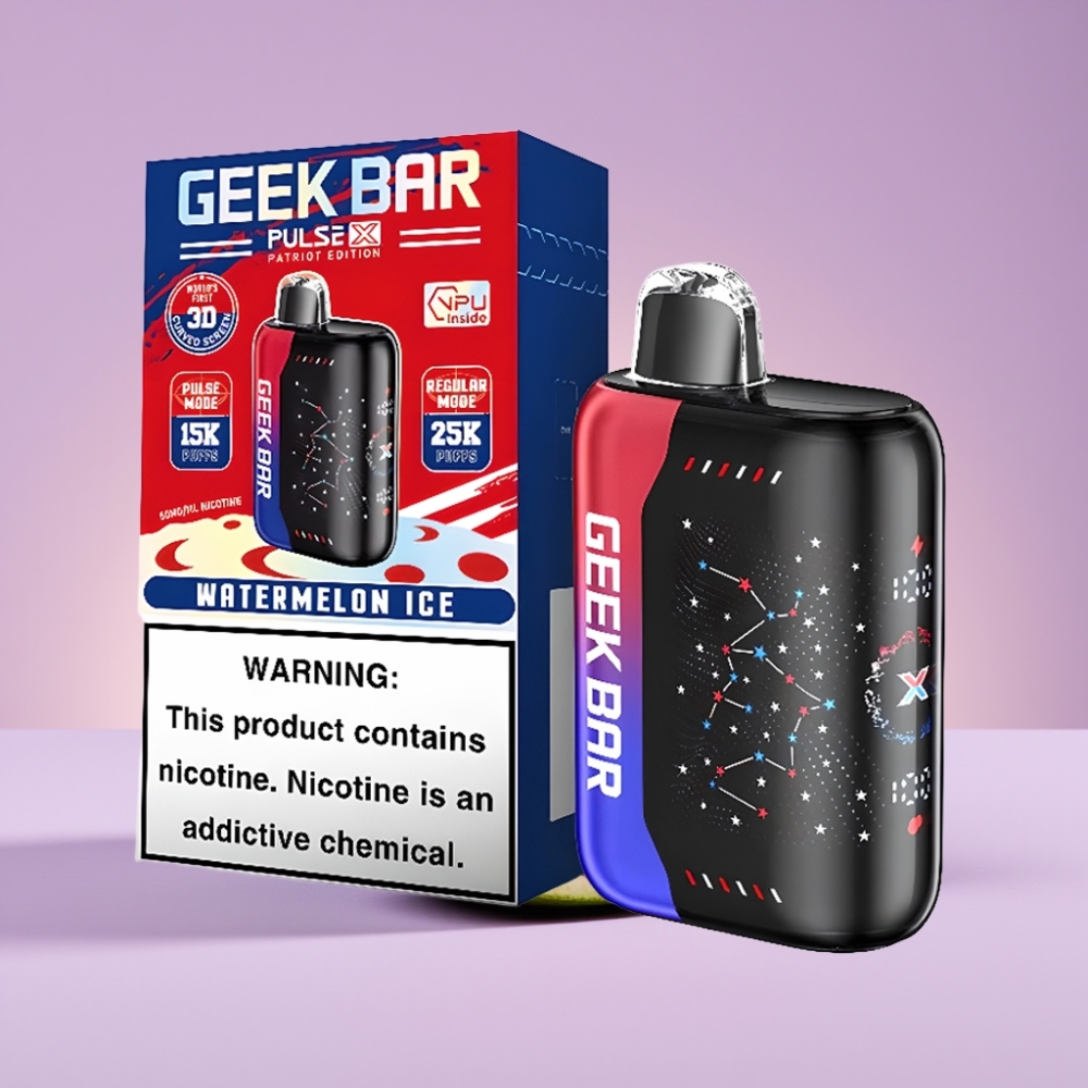 GEEK BAR Pulse X 25000 Puffs Disposable Vape Patriot Editon s 18mL náplní a USB Type-C