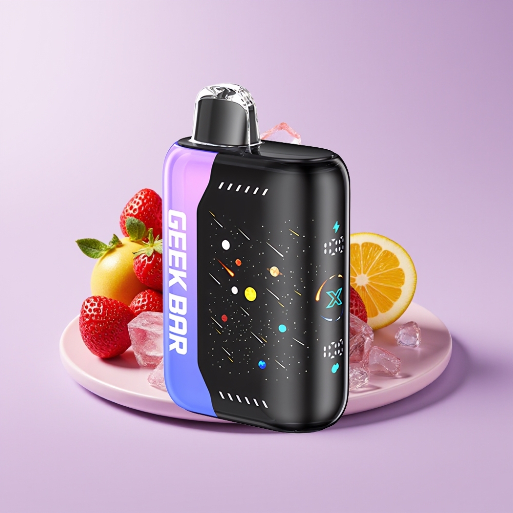 GEEK BAR Pulse X 42K Puffs Meteor Edition Jahodové Kiwi Ledové s Dual Mesh Coil