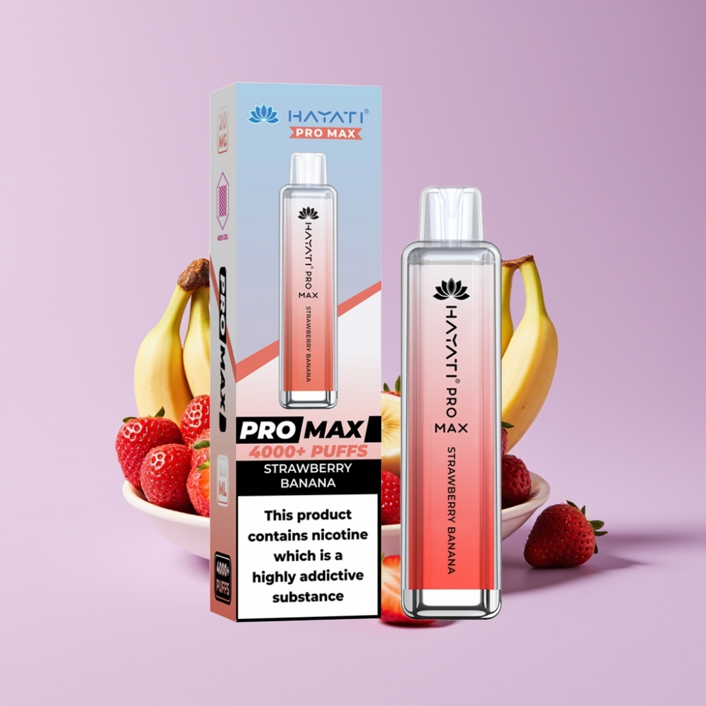Hayati Pro Max 4000 Puffs Disposable Vape Jahoda Banán s 1400mAh baterií