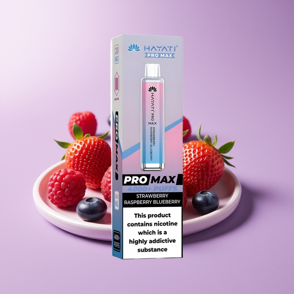 Hayati Pro Max 4000 Puffs Disposable Vape Jahodová Malina Borůvka