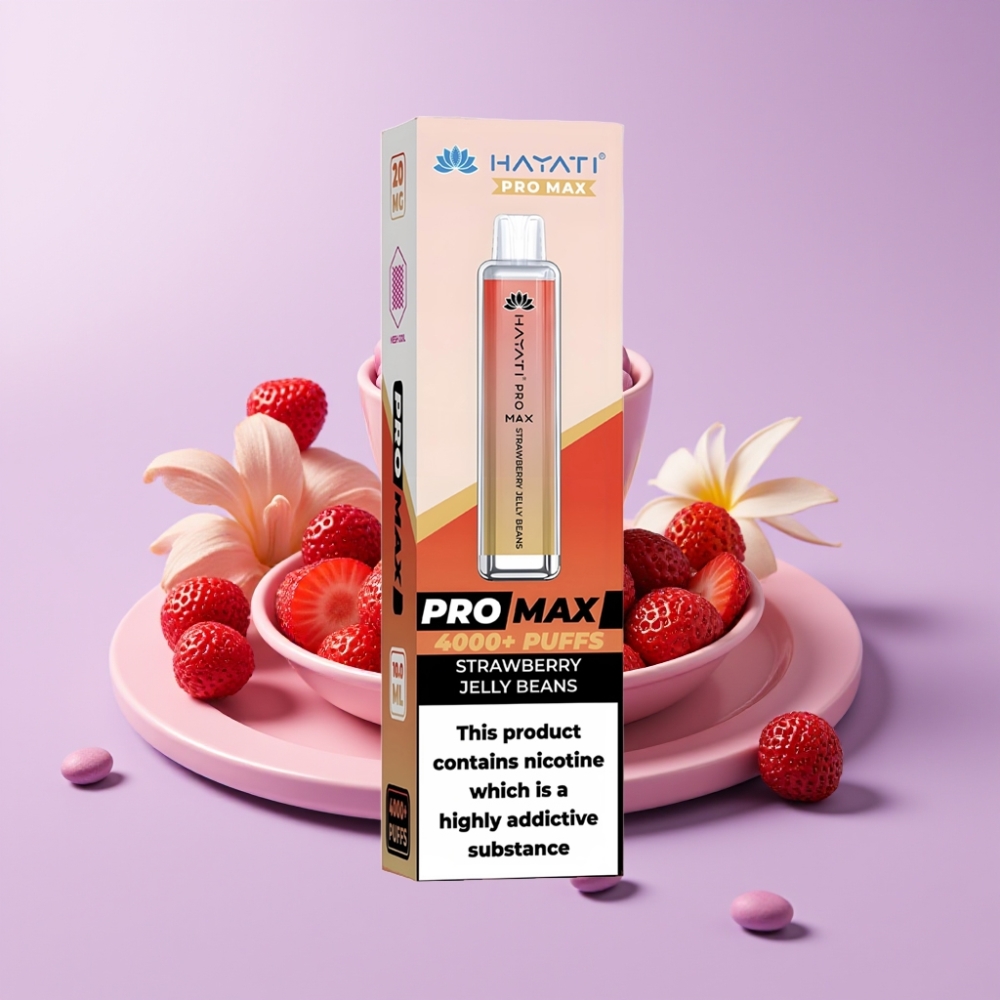 Hayati Pro Max 4000 Puffs Disposable Vape Jahodové Želé Bonbóny s 2ml nádrží