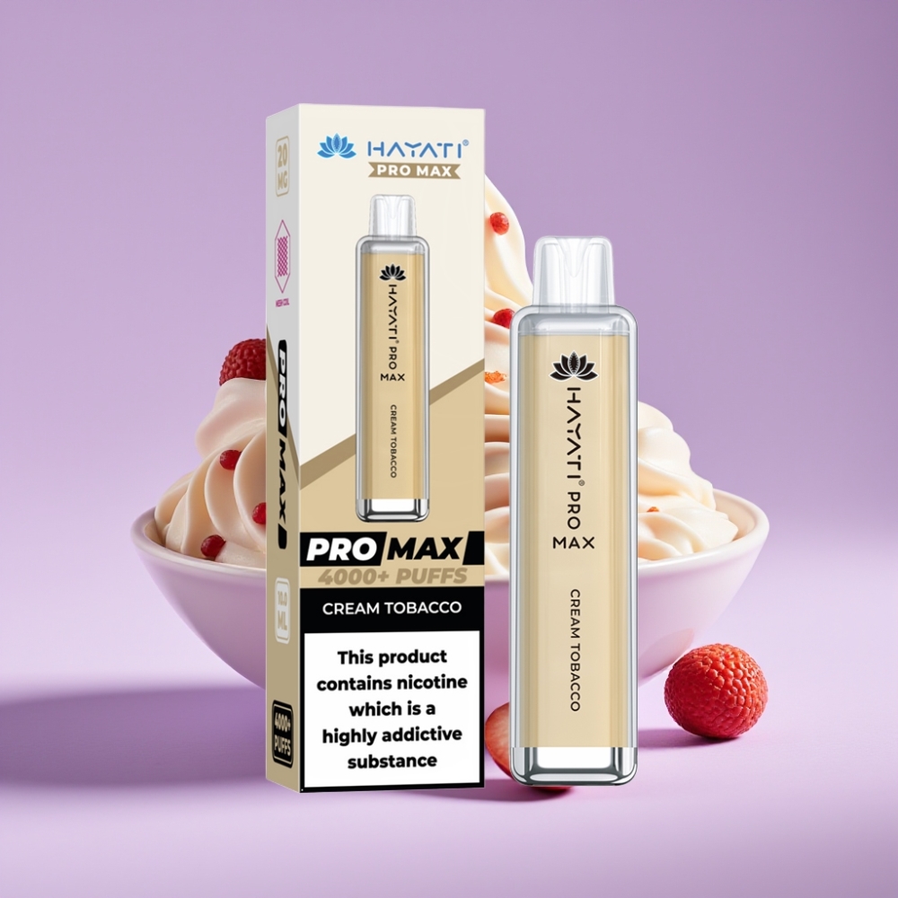 Hayati Pro Max 4000 Puffs Disposable Vape Krémový Tabák s 1400mAh baterií