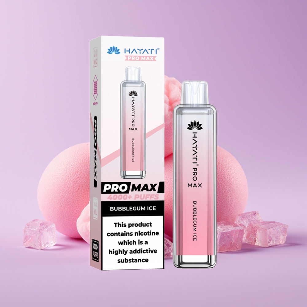 Hayati Pro Max 4000 Puffs Disposable Vape Ledová žvýkačka s výdrží až 4000 tahů a 1400mAh baterií