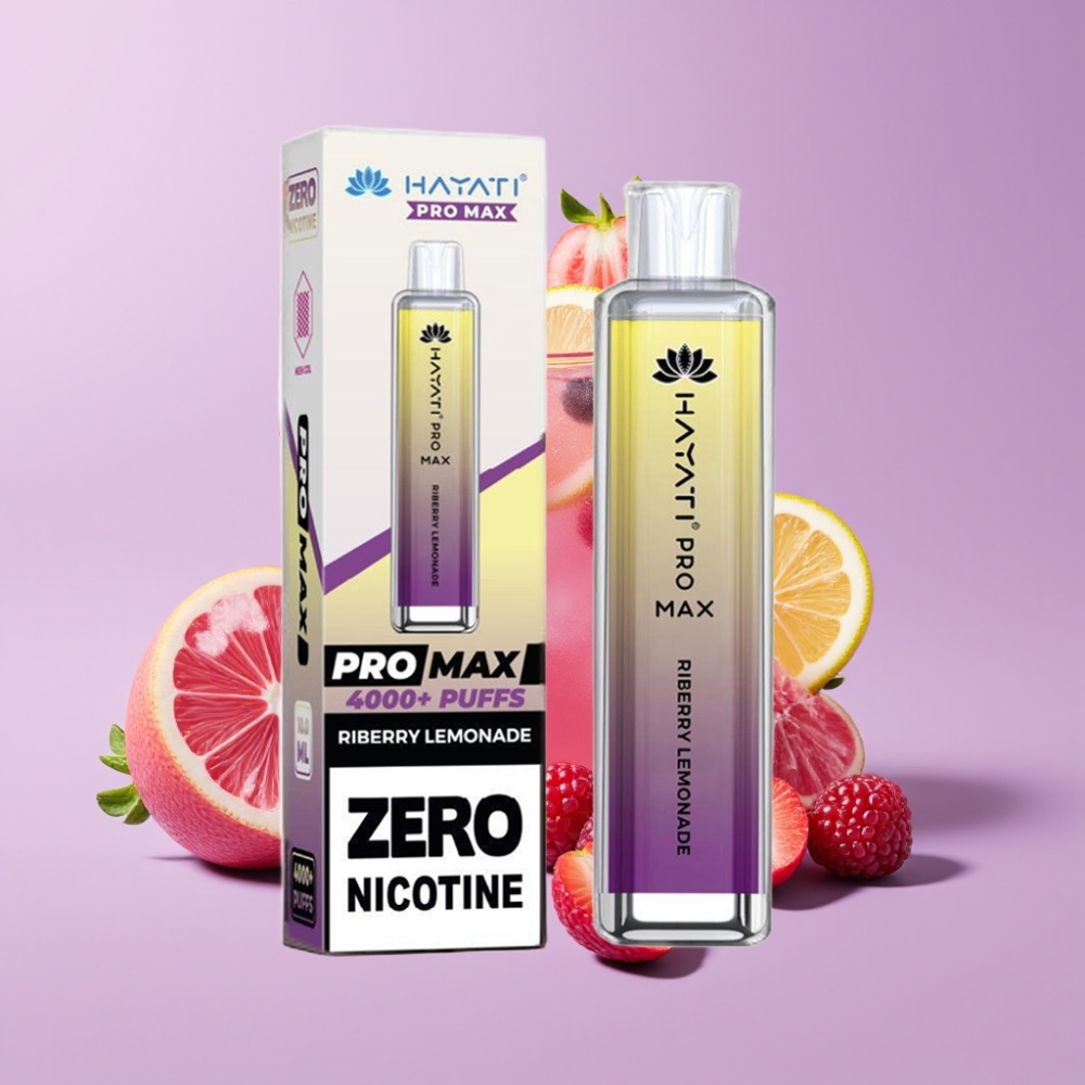 Hayati Pro Max 4000 Puffs Disposable Vape Malinová Limonáda s LED světlem