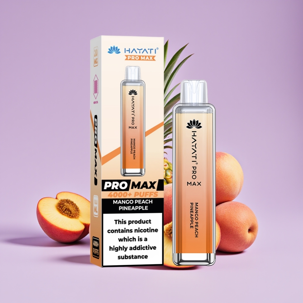 Hayati Pro Max 4000 Puffs Disposable Vape Mango Broskve Ananas s baterií 1400mAh
