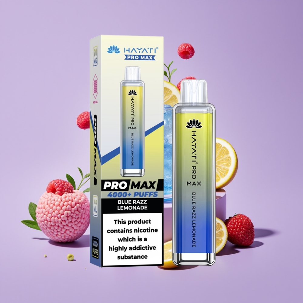 Hayati Pro Max 4000 Puffs Disposable Vape Modrá Malina Limonáda s 2ml nádrží