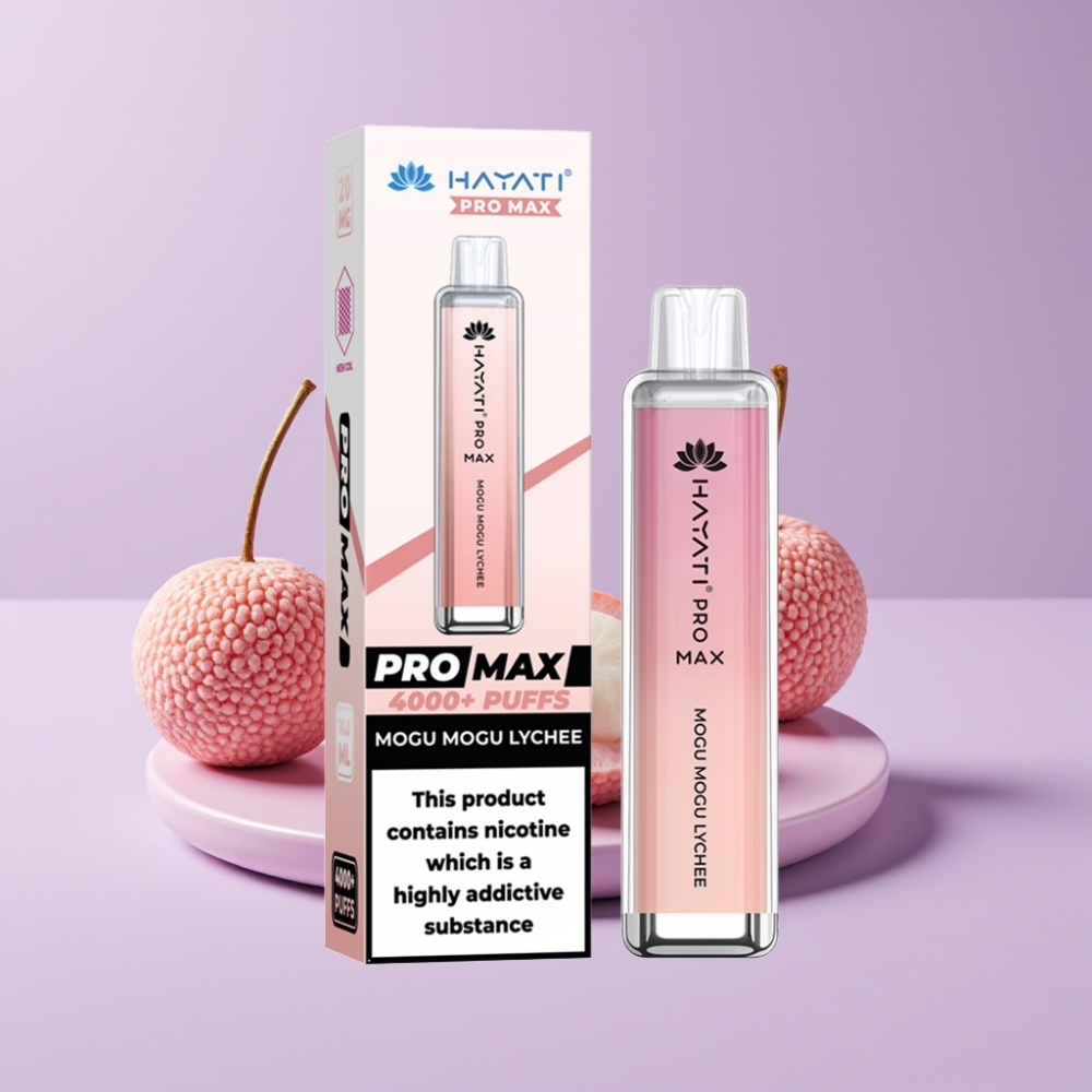 Hayati Pro Max 4000 Puffs Disposable Vape Mogu Mogu Liči a 1400mAh baterie