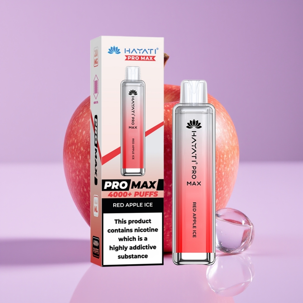 Hayati Pro Max 4000 Puffs Disposable Vape Červené Jablko Led s 1400mAh baterií