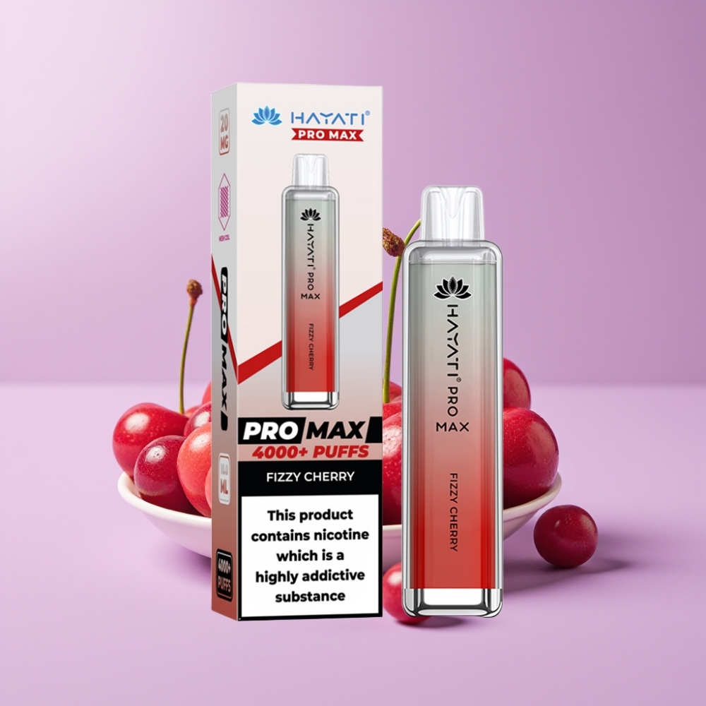 Hayati Pro Max 4000 Puffs Disposable Vape Šumivá Třešeň s LED podsvícením